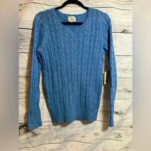 St. John’s Bay blue Preppy Casual cable knit heavyweight sweater medium NWT